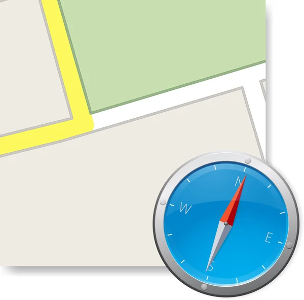 Kompas en kaartPusula ve harita — Stockvector