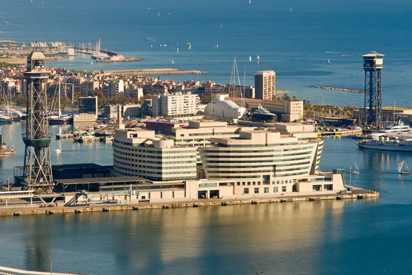 바르셀로나, 스페인에 있는 세계 무역 센터의 항공 보기 — 스톡 사진