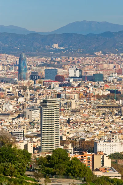 Luchtfoto van barcelona van montjuic — Stockfoto