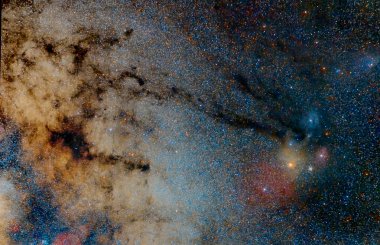 Star field and nebulae in Sagittarius and Rho Ophiuchus clipart