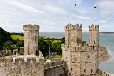 Caernarfon castle in Snowdonia, Wales clipart