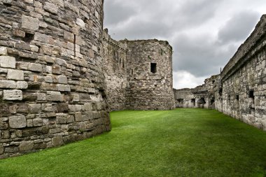 Beaumaris Castle walls on the Isle of Anglesey in North Wales clipart
