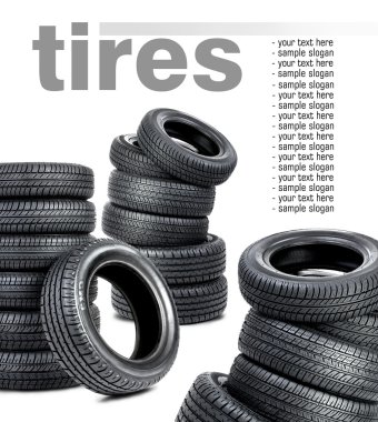 Tires on the white background clipart