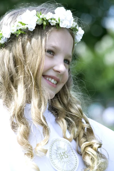 Girl on her first Holy Communion — Stock Photo, Image