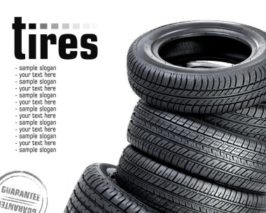 Tires on the white background clipart