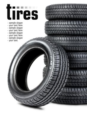 Tires on the white background clipart