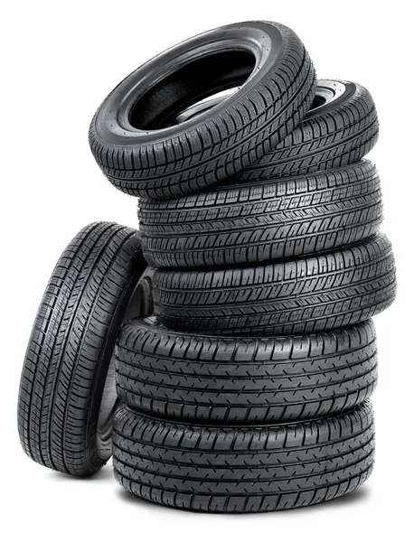 Seven tires Stock Photo