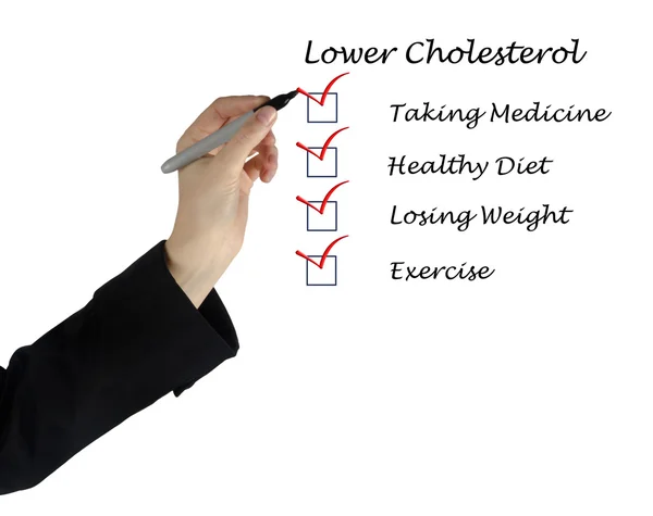 List to lower cholesterol — Stock Photo, Image