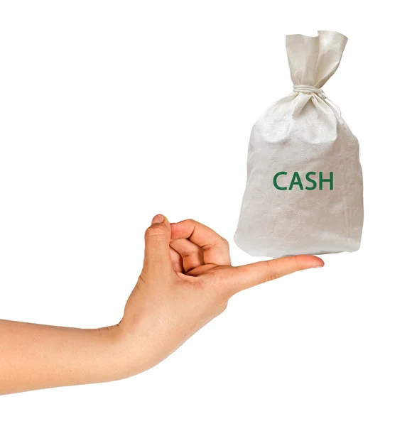 Bag with cash — Stock Photo, Image