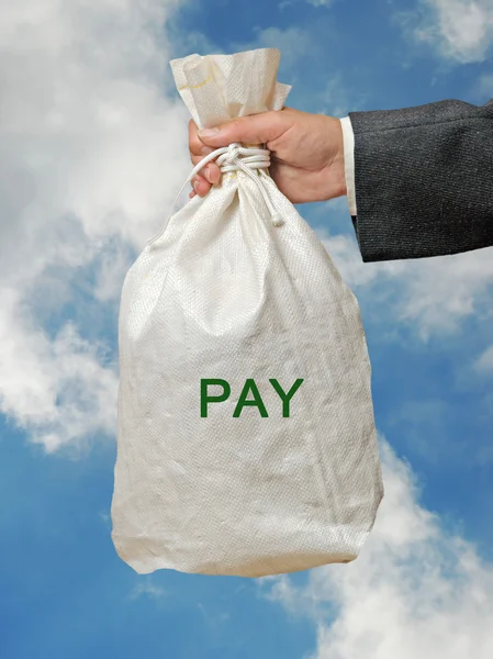 Tasche mit Bezahlung — Stockfoto