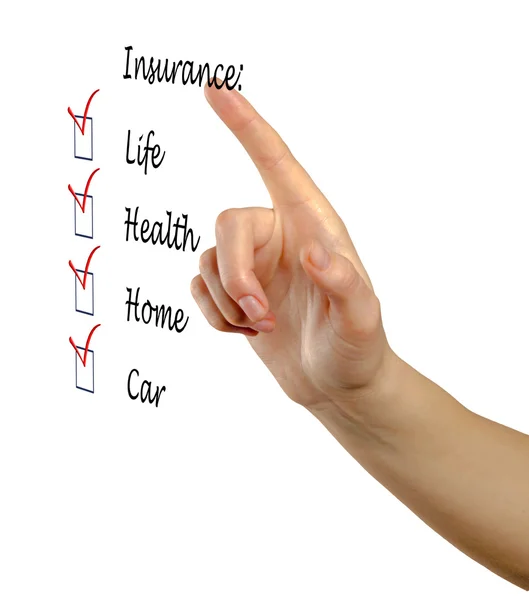 Insurance list — Stock Photo, Image