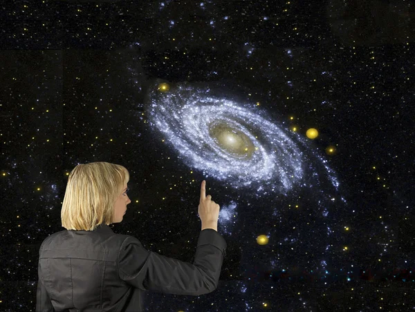 Ukazuje na naši galaxy.elements tohoto obrazu, které nasa — Stock fotografie