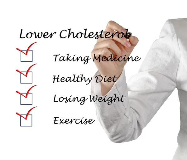 Список для снижения уровня холестерина — стоковое фото