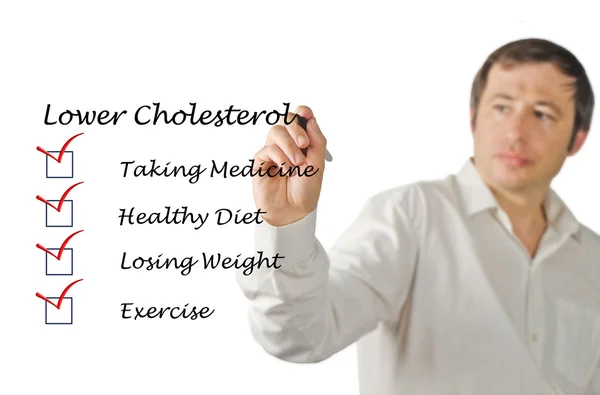 Listan till att sänka kolesterolet — Stockfoto