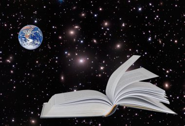 Planet Earth on book.Elements of this image furnished by NASA