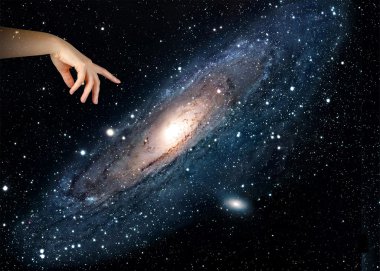 Pointing to our galaxy.Elements of this image furnished by NASA clipart