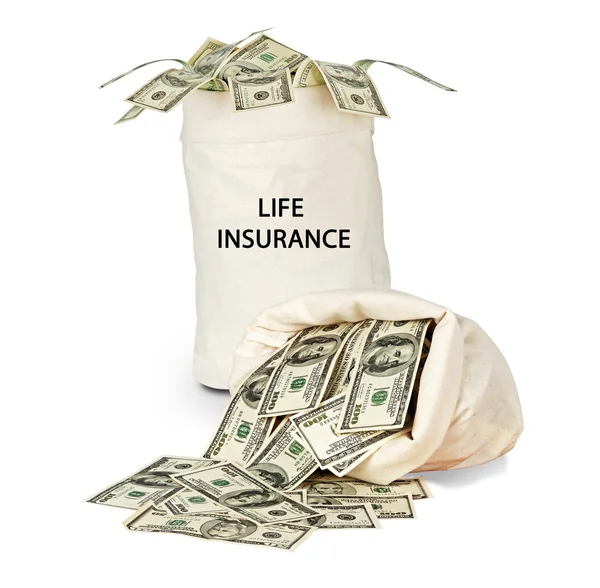 Bag with life insurance — Stock Photo, Image