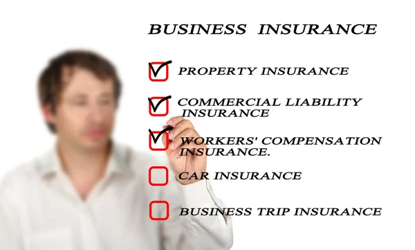 stock image Check list for business insurance