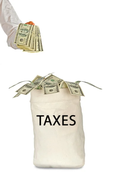 Saco com impostos — Fotografia de Stock