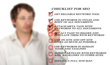 Presentation of SEO checklist clipart