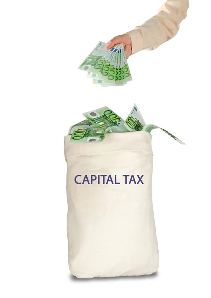 Sac avec impôt sur le capital — Photo