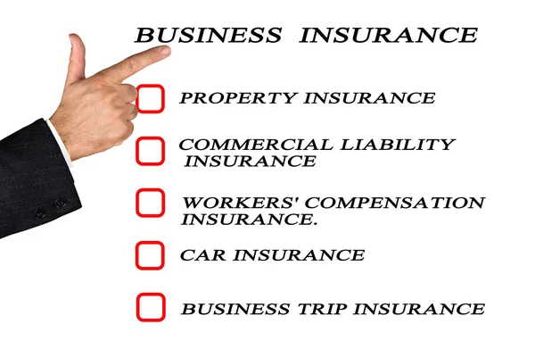 Контрольный список для страхования бизнеса — стоковое фото
