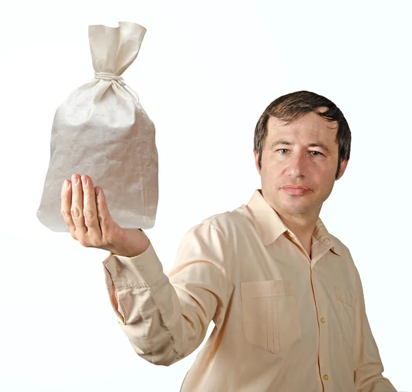 Człowiek z torbą — Zdjęcie stockowe