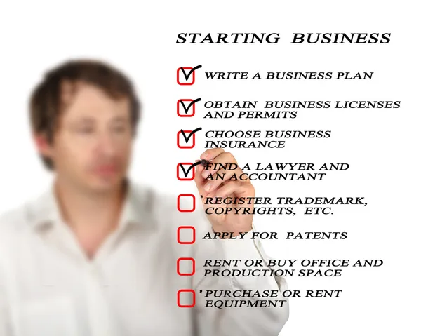 Checklist for starting business — 图库照片
