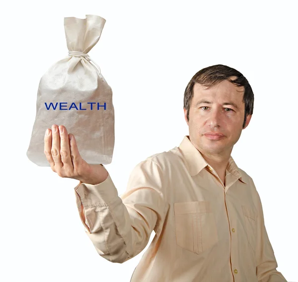 Bolsa con riqueza — Foto de Stock