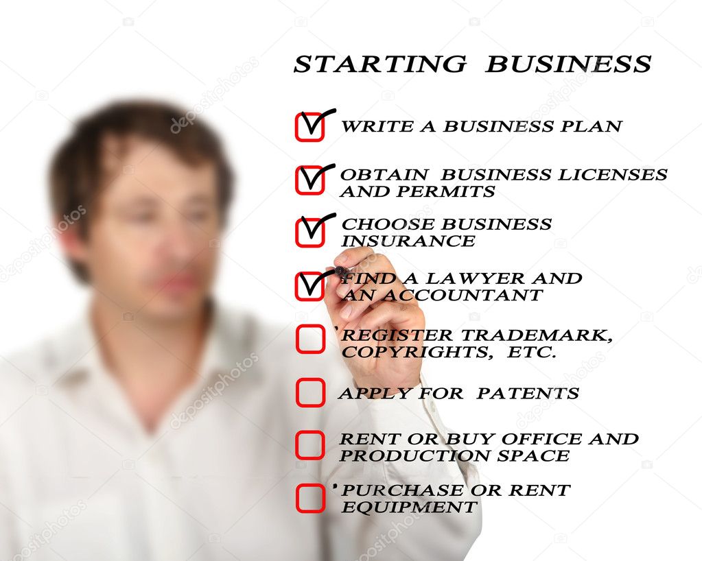 Checklist for starting business