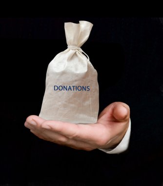 Bag with donations clipart