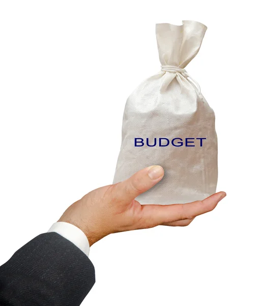 Hand with budget — Stockfoto