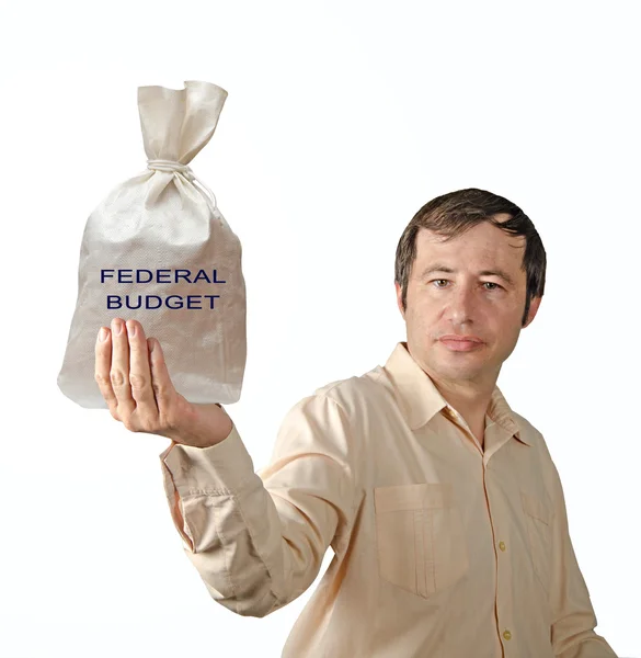 Bag with federal budget — Stock Photo, Image