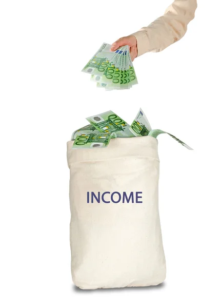 Bag with income — Stock Photo, Image