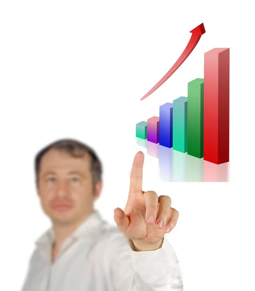 Empresario apuntando a gráfico — Foto de Stock