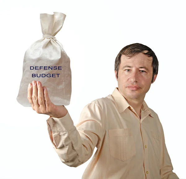 Savunma bütçesi ile çanta — Stok fotoğraf