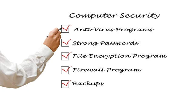 Checkliste für Computersicherheit — Stockfoto
