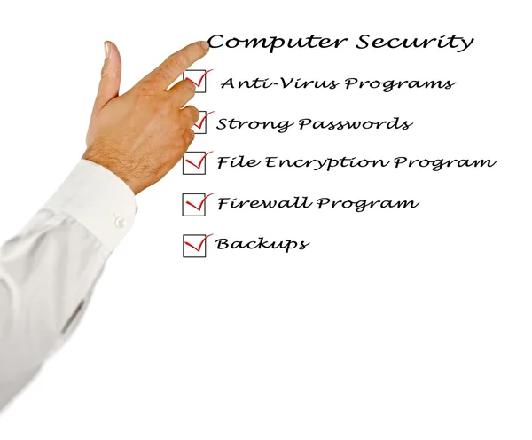 Checkliste für Computersicherheit — Stockfoto