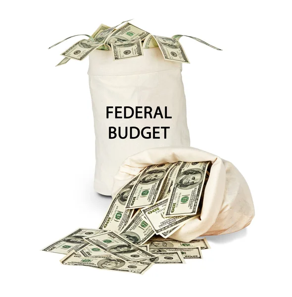 Sacos com orçamento federal — Fotografia de Stock