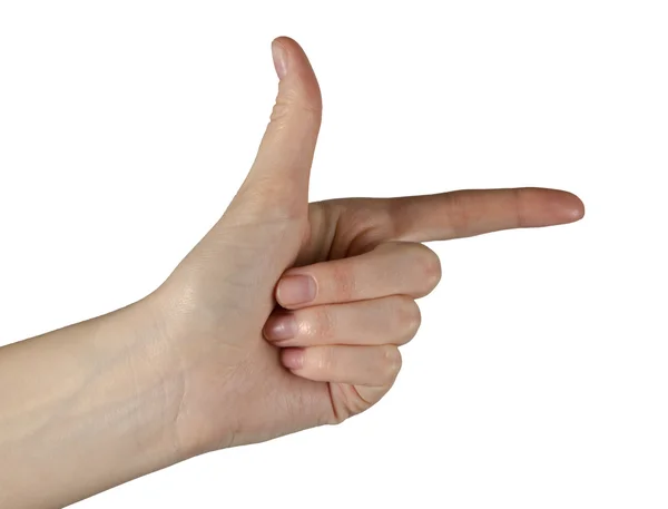Hand pointing right — Stock Photo, Image