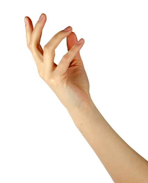 Weibliche gestikulierende Hand — Stockfoto