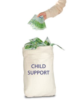 çocuk desteği ile çanta