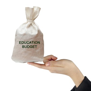 Bag with education budget clipart