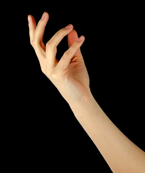 Weibliche gestikulierende Hand — Stockfoto