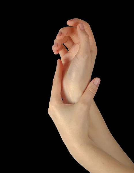 Kvinnliga gestikulerande hand — Stockfoto