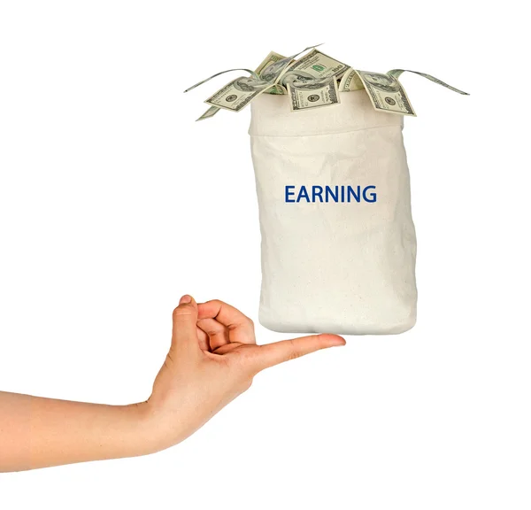 Tasche mit Gehalt — Stockfoto