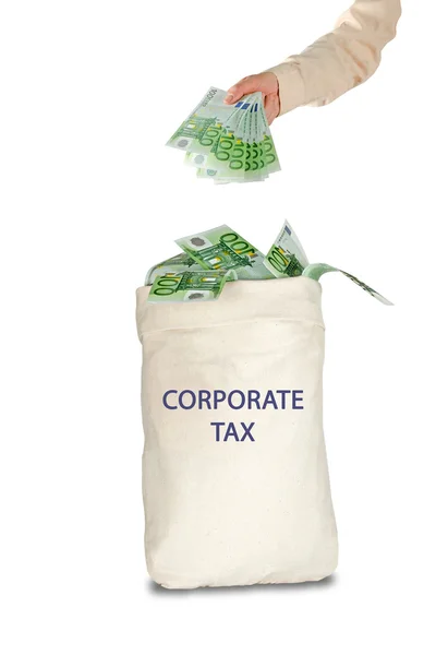 Tasche mit Körperschaftssteuer — Stockfoto