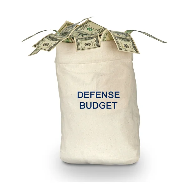 Laukku puolustus budjetti — kuvapankkivalokuva