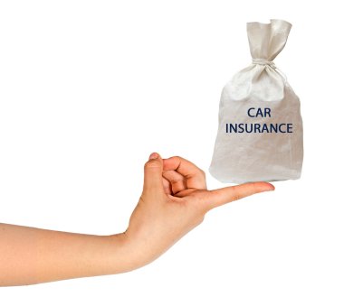 Bag with car insurance clipart