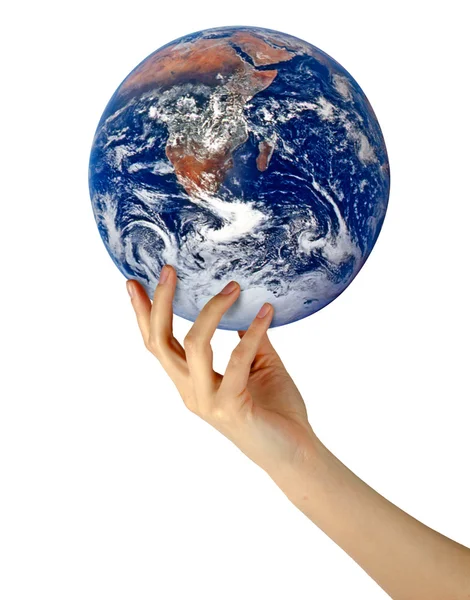 Planeet aarde in de hand — Stockfoto